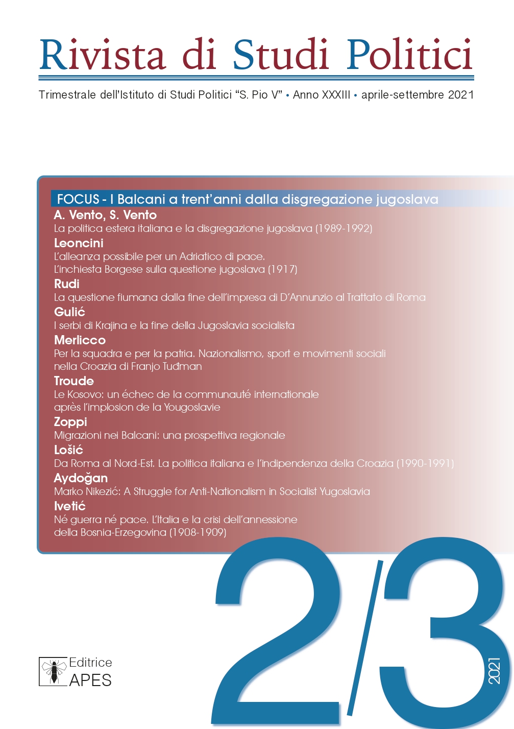 Rivista di Studi Politici 2/3 2021 Istituto di Studi Politici S. Pio V